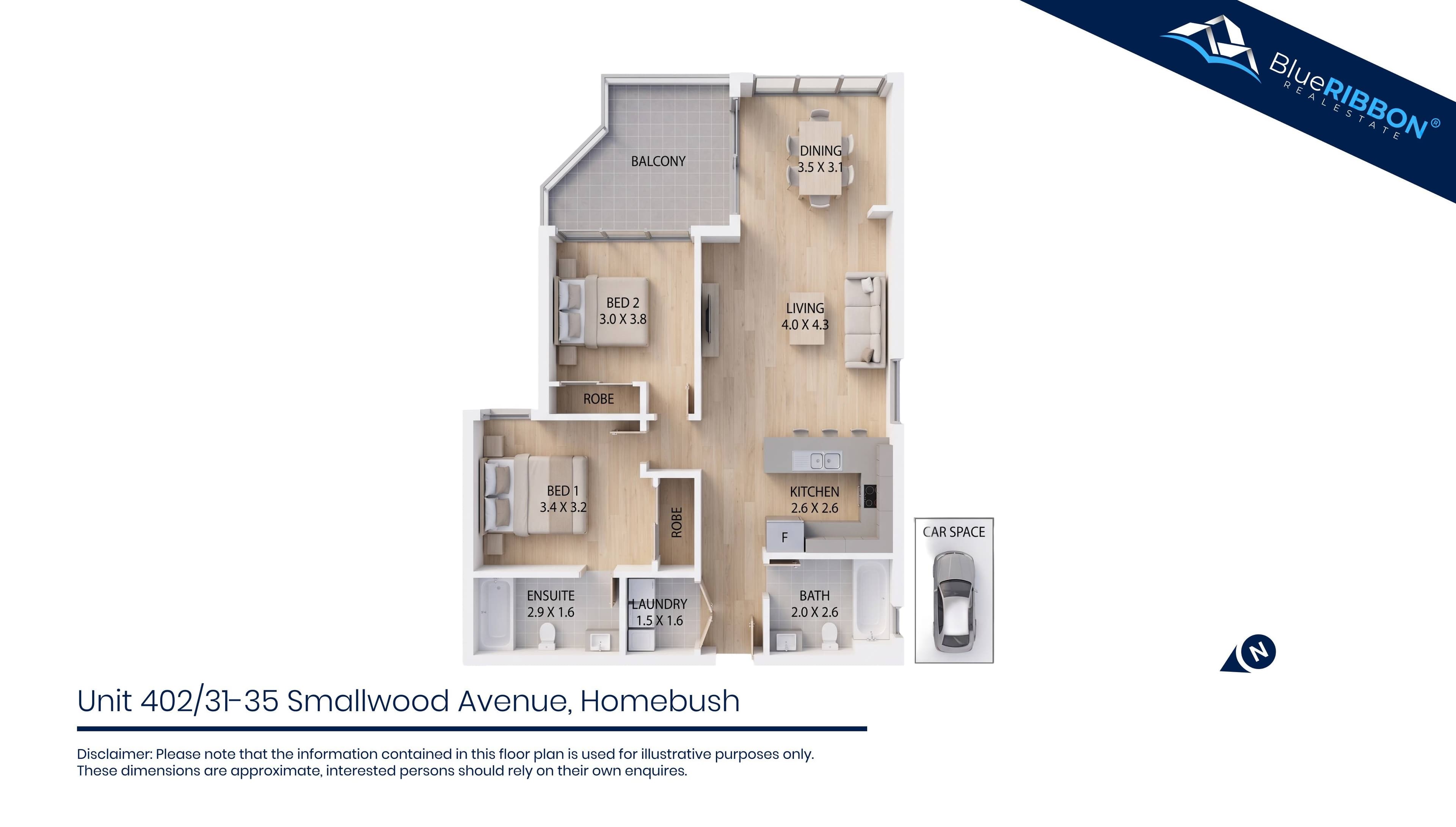 Unit 402/31-35 Smallwood Avenue, Homebush, NSW, 2140 floor plan